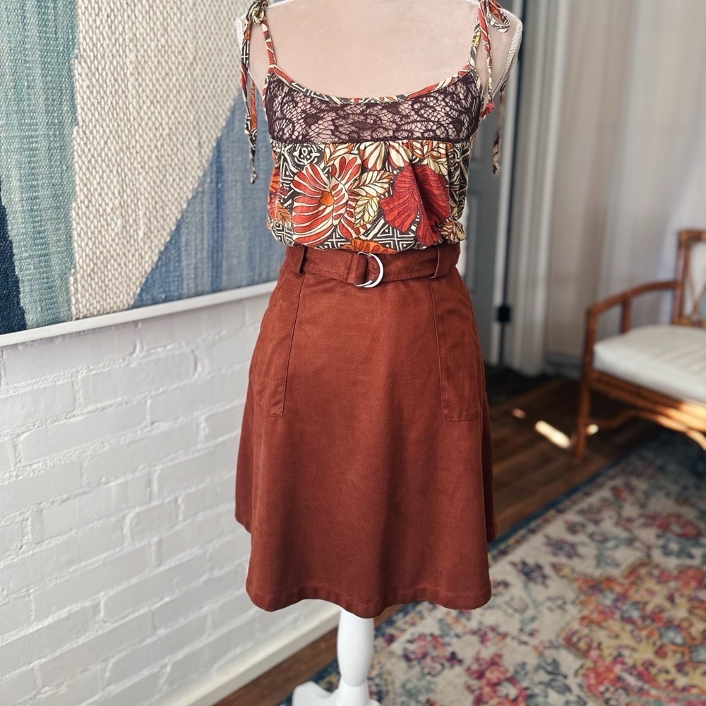 Forever 21 Brown Suede Mini Skirt with Belt